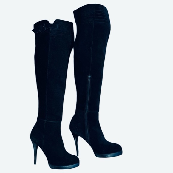 Bakers Shoes - BAKERS “ELIJAH” OVER THE KNEE BLACK LEATHER BOOTS SIZE 9M